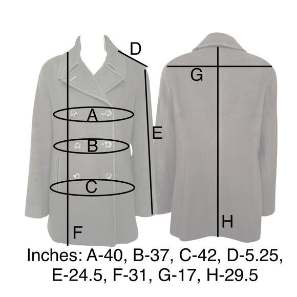 Calvin Klein Wool Cashmere Double Breasted Short Coat Size 10, Olive - Picture 9 of 9